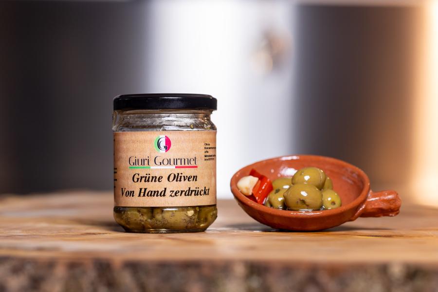 Olive verdi schiacciate (212ml)